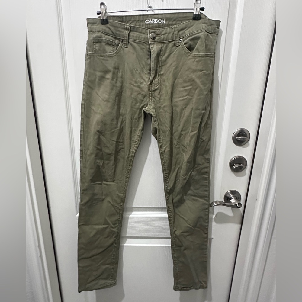 Carbon Men’s Olive Green Skinny Freedom Flex Jeans Sz 32/32